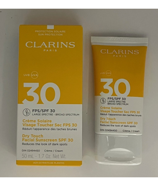 Clarins<br>Crème Solaire Visage Toucher Sec FPS 30<br>50ml / 1.7 oz
