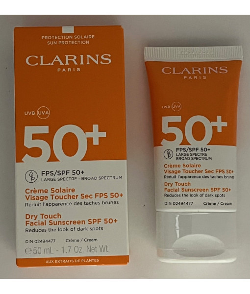 Clarins<br>Crème Solaire Visage Toucher Sec FPS 50+<br>50ml / 1.7 oz