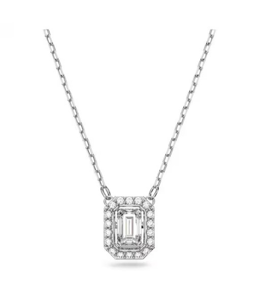 Swarovski <br> Pendentif Una <br> Taille octogonale, Blanc, Métal rhodié