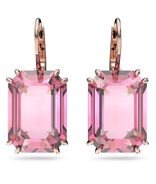 Swarovski <br>Pendants d'oreilles Millenia<br>Taille octogonale, Rose, Placage de ton or rosé