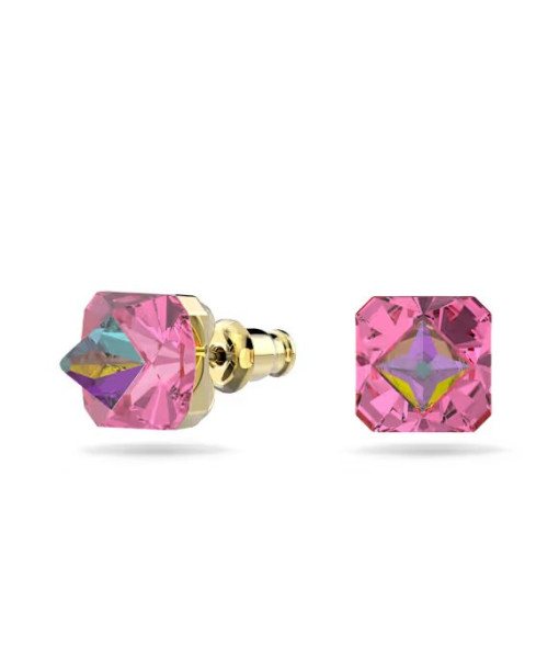 Swarovski <br> 
Clous d'oreilles Matrix <br> Taille pyramide, Roses, Placage de ton or