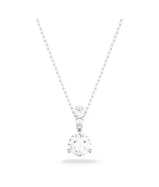 Swarovski <br> Pendentif Stilla <br> Taille ronde, Blanc, Métal rhodié