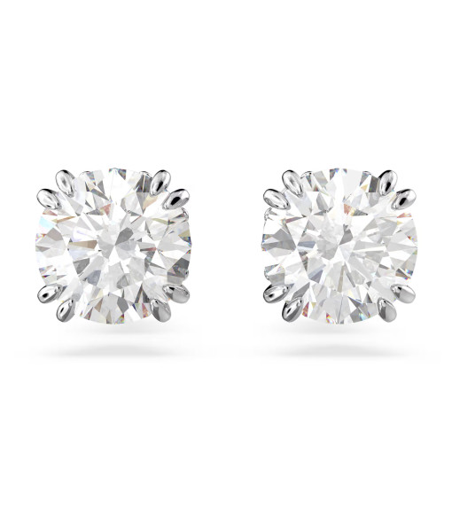 Swarovski <br>Clous d'oreilles Stilla<br>Taille ronde, Blanches, Métal rhodié