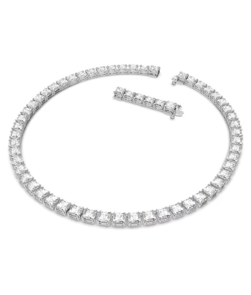 Swarovski <br> Collier Tennis Matrix <br> Taille Carré, Blanc, Métal rhodié