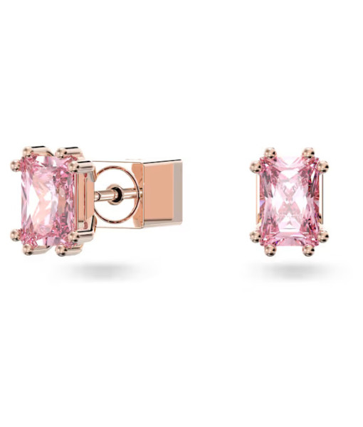 Swarovski <br> Clous d'oreilles Chroma <br> Taille coussin, Roses, Placage de ton or rosé