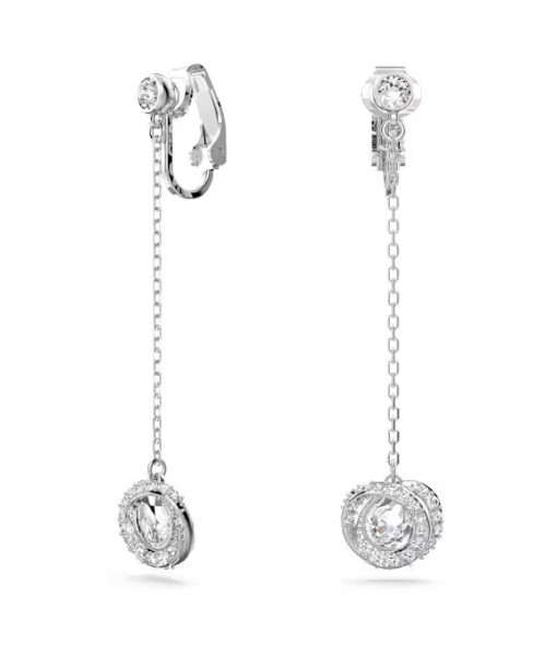 Swarovski <br> Boucles d'oreilles clip Generation <br> Blanches, Métal rhodié