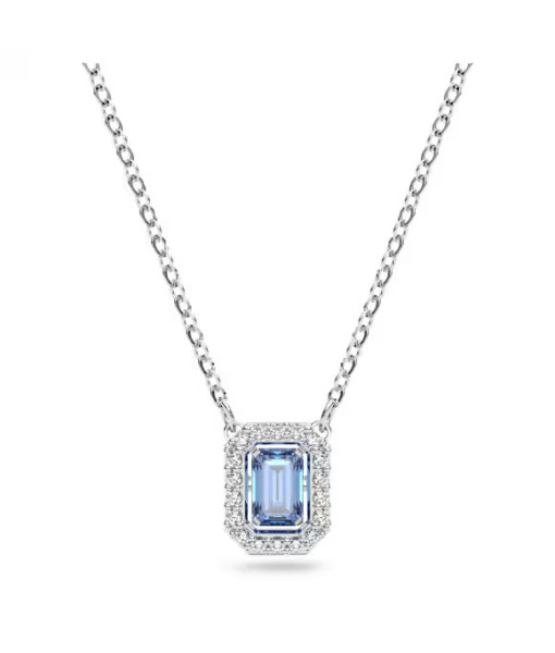 Swarovski <br> Collier Una <br> Taille octogonale, Bleu, Métal rhodié