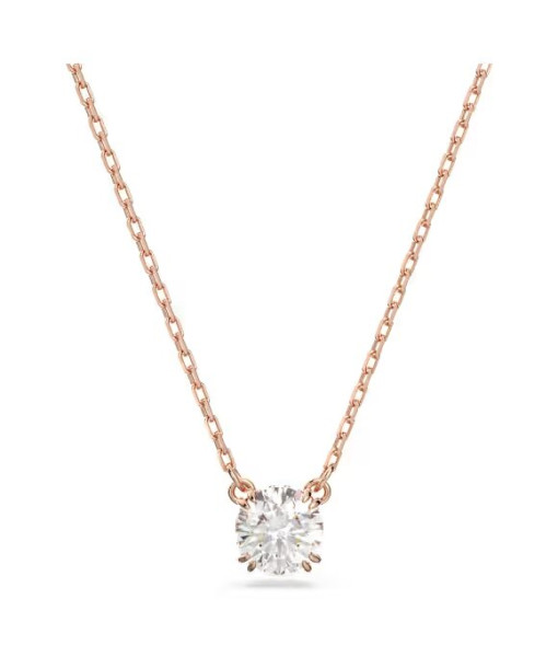 Swarovski <br> Pendentif Stilla <br> Taille ronde, Blanc, Placage de ton or rosé