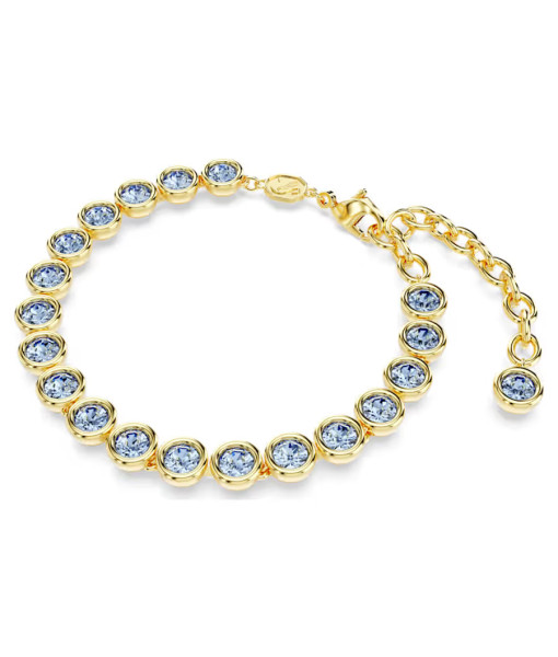 Swarovski <br> Bracelet Imber Tennis <br> Taille ronde, Bleu, Placage de ton or