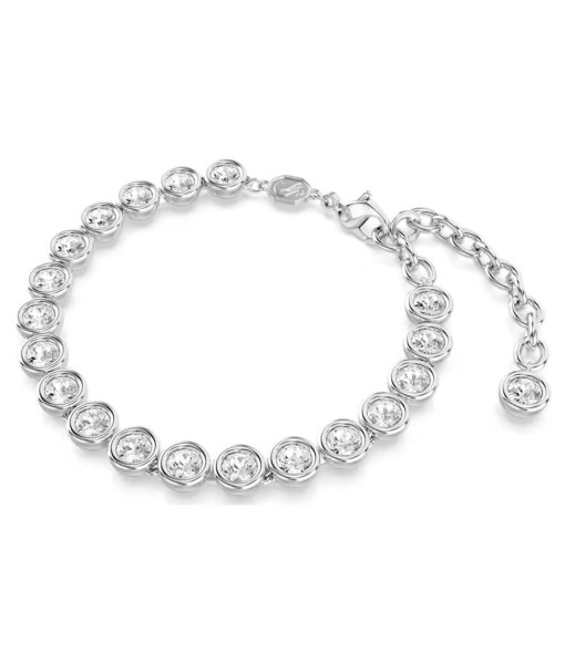 Swarovski <br>Bracelet Imber Tennis <br> Coupe ronde, Blanc, Métal rhodié