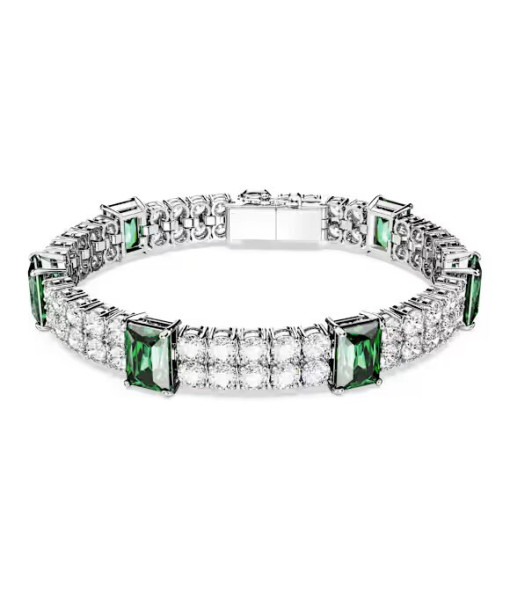 Swarovski <br> Bracelet Matrix Tennis <br> Tailles variées, Vert, Métal rhodié