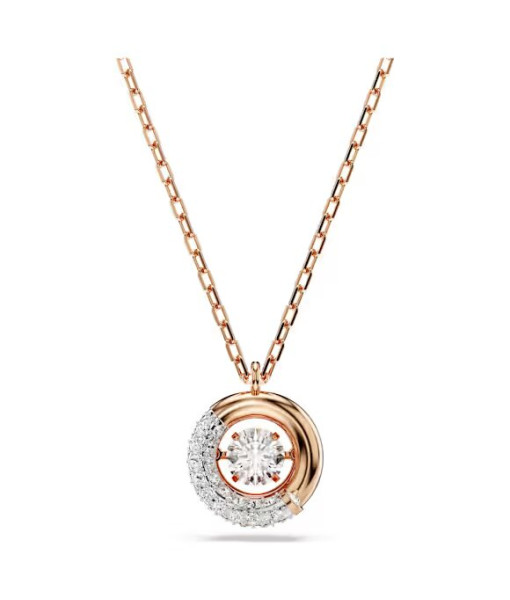 Swarovski <br> Pendentif Dextera <br> Taille ronde, Blanc, Placage de ton or rosé