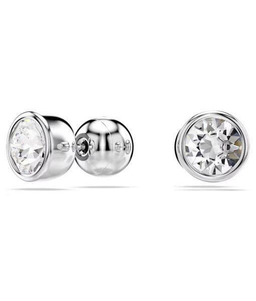 Swarovski <br>Clous d'oreilles Imber <br> Taille ronde, Blanches, Métal rhodié