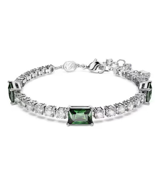 Swarovski <br> Bracelet Matrix Tennis <br> Tailles variées, Vert, Métal rhodié