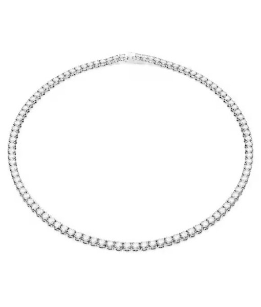 Swarovski <br> Collier Matrix Tennis <br> Coupe ronde, Blanc, Métal rhodié