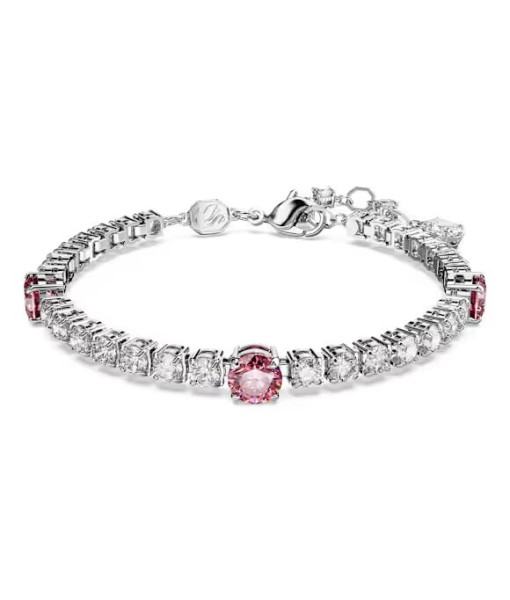 Swarovski <br> Bracelet Matrix Tennis <br> Tailles variées, Rose, Métal rhodié