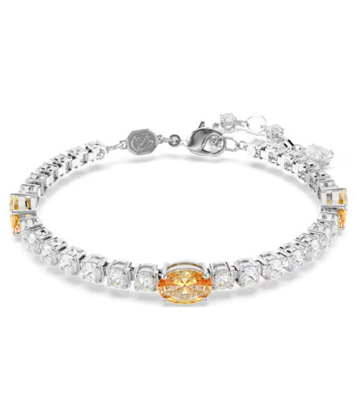 Swarovski <br> Bracelet Matrix Tennis <br> Tailles variées, Jaune, Métal rhodié