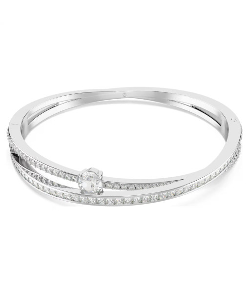 Swarovski <br>Bracelet-jonc Hyperbola<br>Tailles variées, Blanc, Métal rhodié