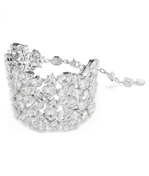 Swarovski <br>Bracelet large Mesmera<br>Tailles variées, Blanc, Métal rhodié