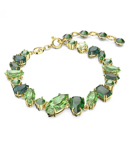 Swarovski <br>Bracelet Gema<br>Tailles variées, Vert, Placage de ton or