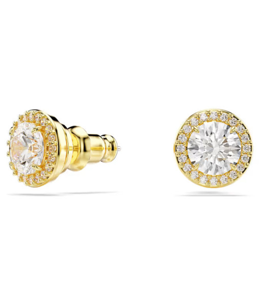 Swarovski <br>Clous d'oreilles Una Angelic<br>Taille ronde, Ton doré, Placage de ton or