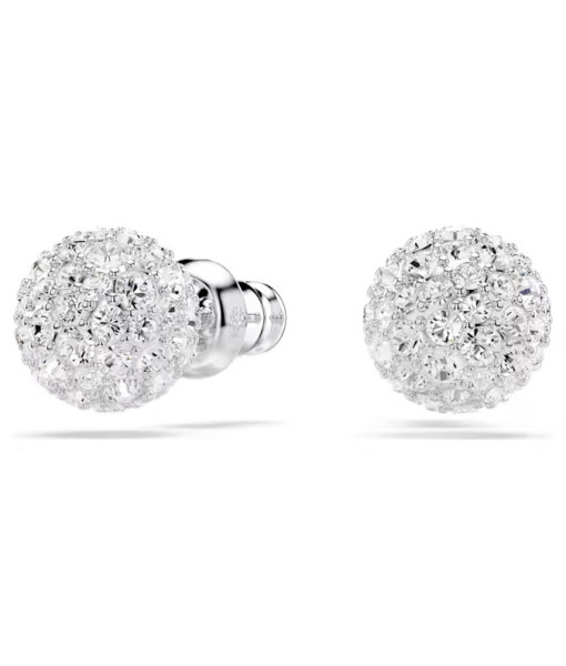 Swarovski <br>Clous d'oreilles Dextera<br>Taille ronde, Blanches, Métal rhodié