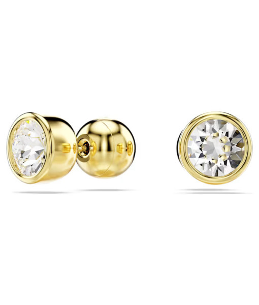 Swarovski <br>Clous d'oreilles Imber<br>Coupe ronde, Blanches, Placage de ton or