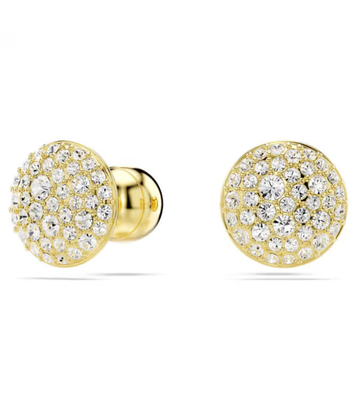 Swarovski <br>Clous d'oreilles Sublima<br>Blanches, Placage de ton or