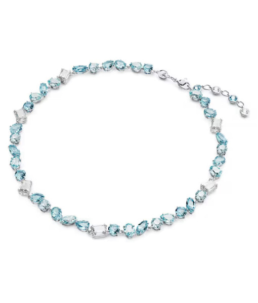 Swarovski <br>Collier Gema<br>Tailles variées, Bleu, Métal rhodié