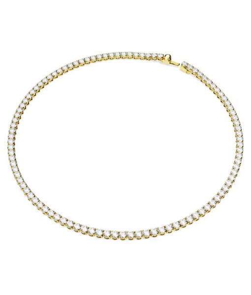 Swarovski <br>Collier Matrix Tennis<br>Coupe ronde, Blanc, Placage de ton or