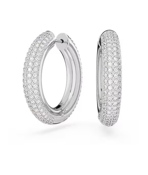 Swarovski <br> Anneaux d'oreilles Dextera <br> Medium, Blanches, Métal rhodié