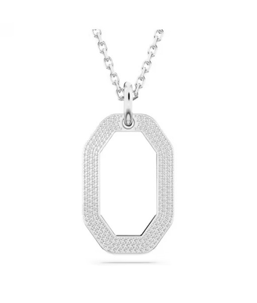 Swarovski <br> Pendentif Dextera <br> Forme octogonale, Medium, Blanc, Métal rhodié