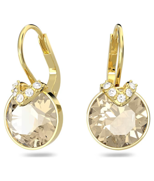 Swarovski <br>Pendants d'oreilles Bella V<br>Coupe ronde, Ton doré, Placage de ton or