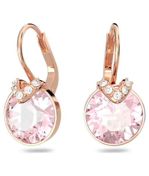 Swarovski <br>Pendants d'oreilles Bella V<br>Coupe ronde, Rose, Placage de ton or rosé