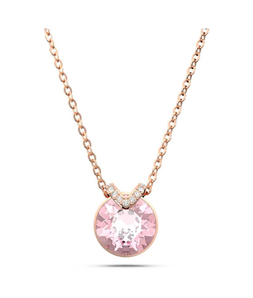 Swarovski <br> Pendentif Bella V <br> Coupe ronde, Rose, Placage de ton or rosé