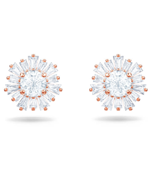 Swarovski <br>Clous d'oreilles Idyllia<br>Tailles variées, Soleil, Blanches, Placage de ton or rosé