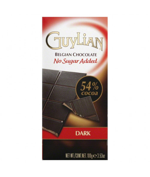 Guylian No Sugar Added Dark Chocolate Bar 54% 100 g