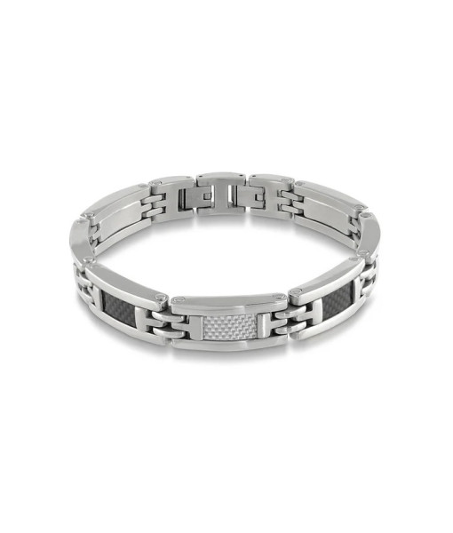 Italgem Steel <br> BRACELET EN ACIER INOXYDABLE ET FIBRE DE CARBONE