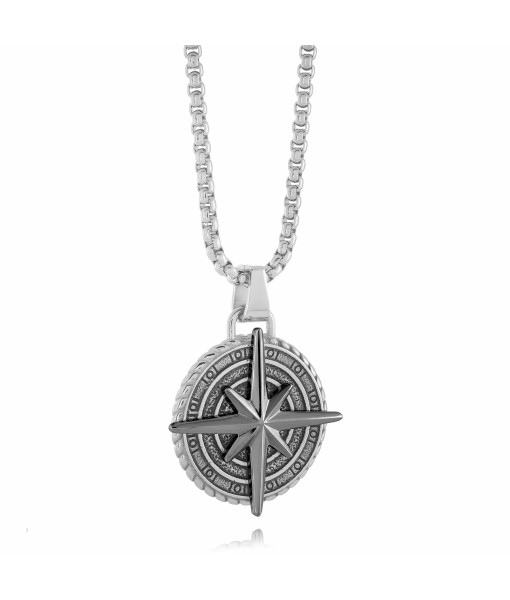 Italgem Steel <br>PENDENTIF COMPAS ÉTOILE DU NORD