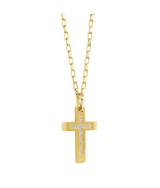 Italgem Steel <br>PENDENTIF CROIX CZ BROSSÉ