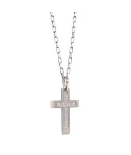 Italgem Steel <br>PENDENTIF CROIX CZ BROSSÉ