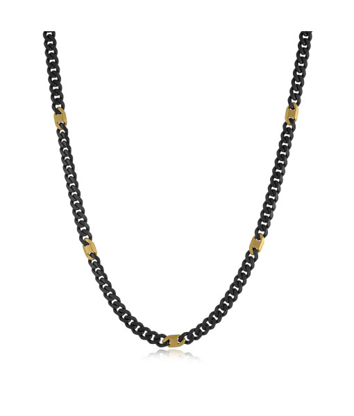 Italgem Steel <br>6mm Matte Black and Gold Curb Chain