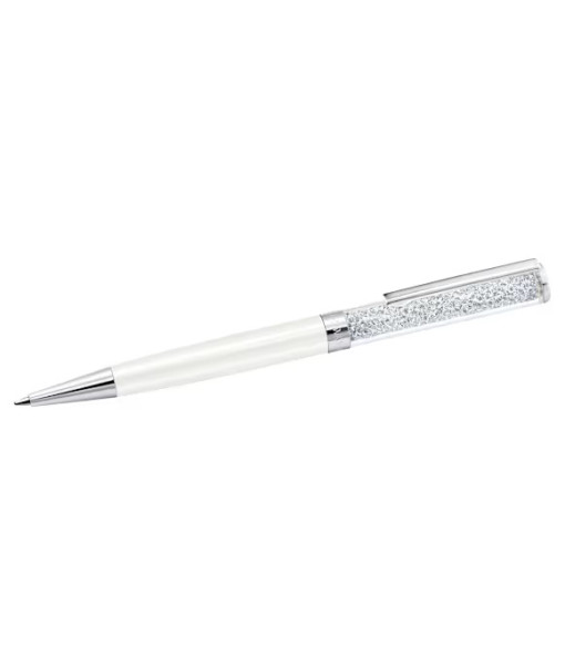 Swarovski <br> Stylo à bille Crystalline <br> Blanc, Laqué blanc, métal chromé