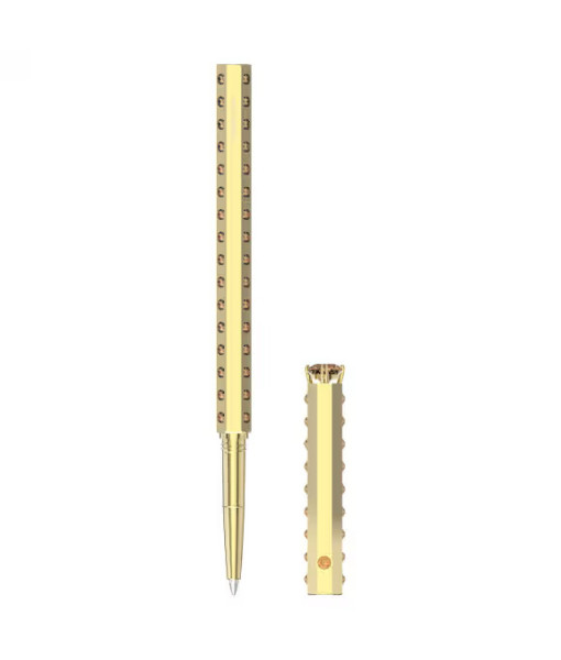 Swarovski <br> Stylo à bille <br> Pièce d’exception, Jaune, Placage de ton or