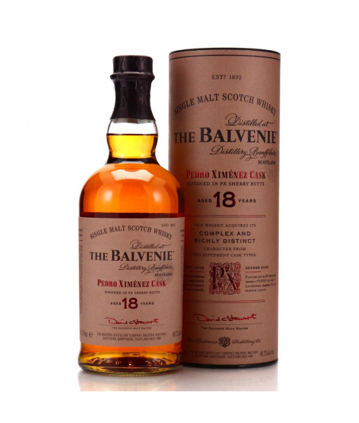 The Balvenie Pedro Ximénez aged 18 years Single Malt Scotch Whisky<br>Whisky écossais | 700 ml | Royaume Uni, Écosse